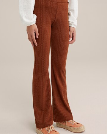 WE Fashion Flared Hose in Braun