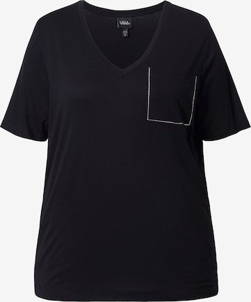 juoda Ulla Popken Marškinėliai: priekis