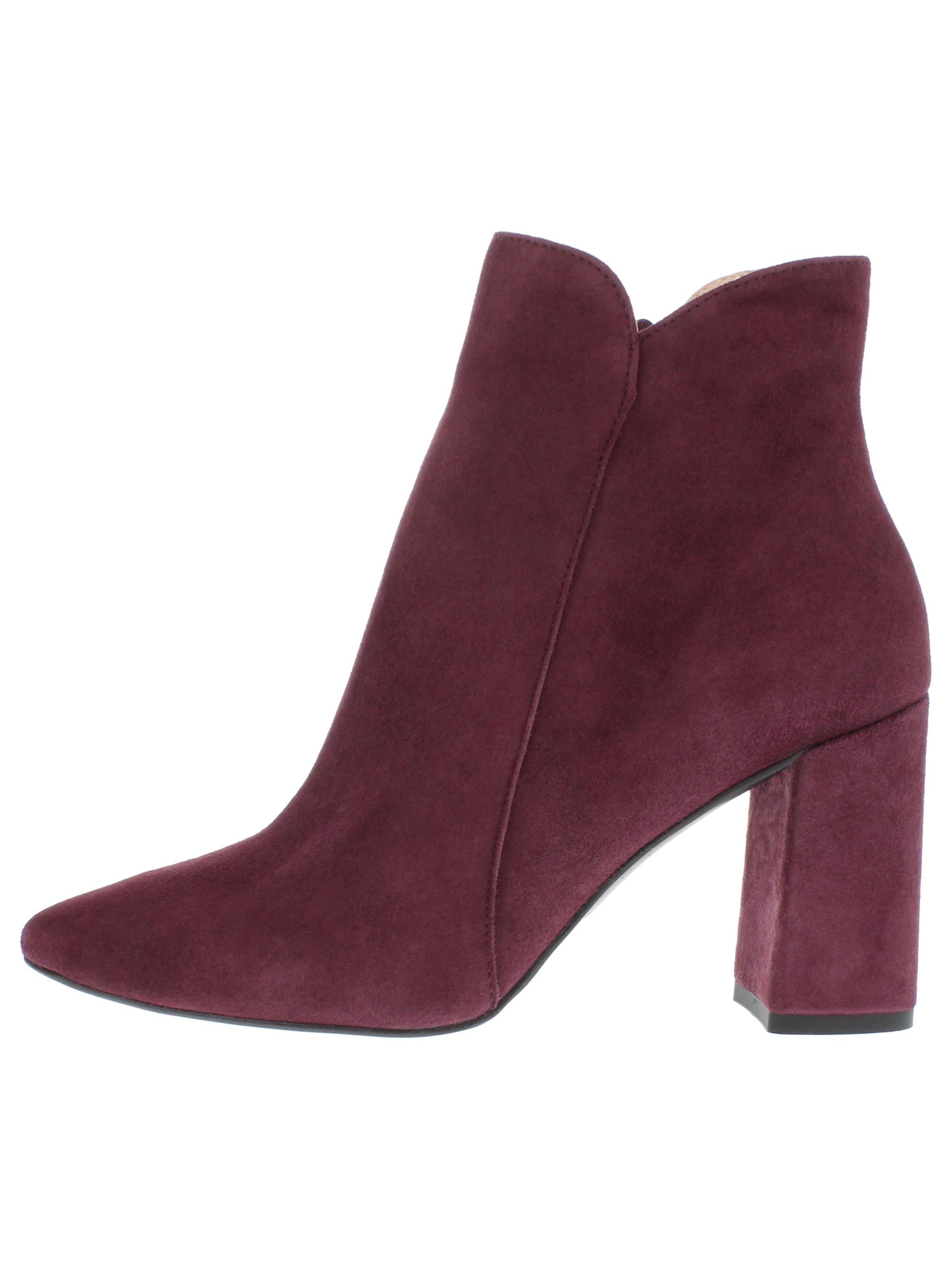 XAVER LUIS Schuhmanufaktur Booties 'VERO - Spitze Stiefelette mit Blockabsatz' in Red: front