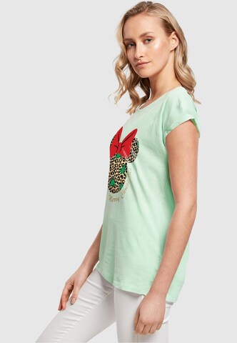 ABSOLUTE CULT Shirt 'Minnie Mouse - Leopard Christmas' in Green
