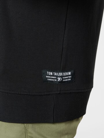 TOM TAILOR DENIM Mikina – černá