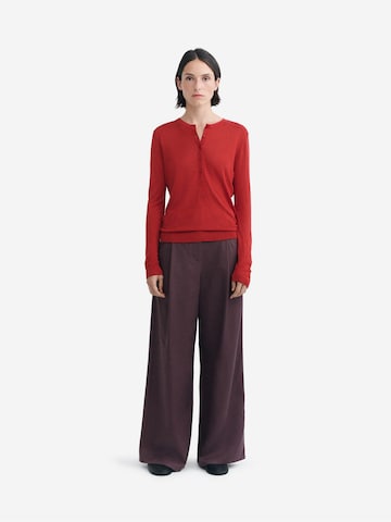 Thinking MU Knit cardigan in Red: front