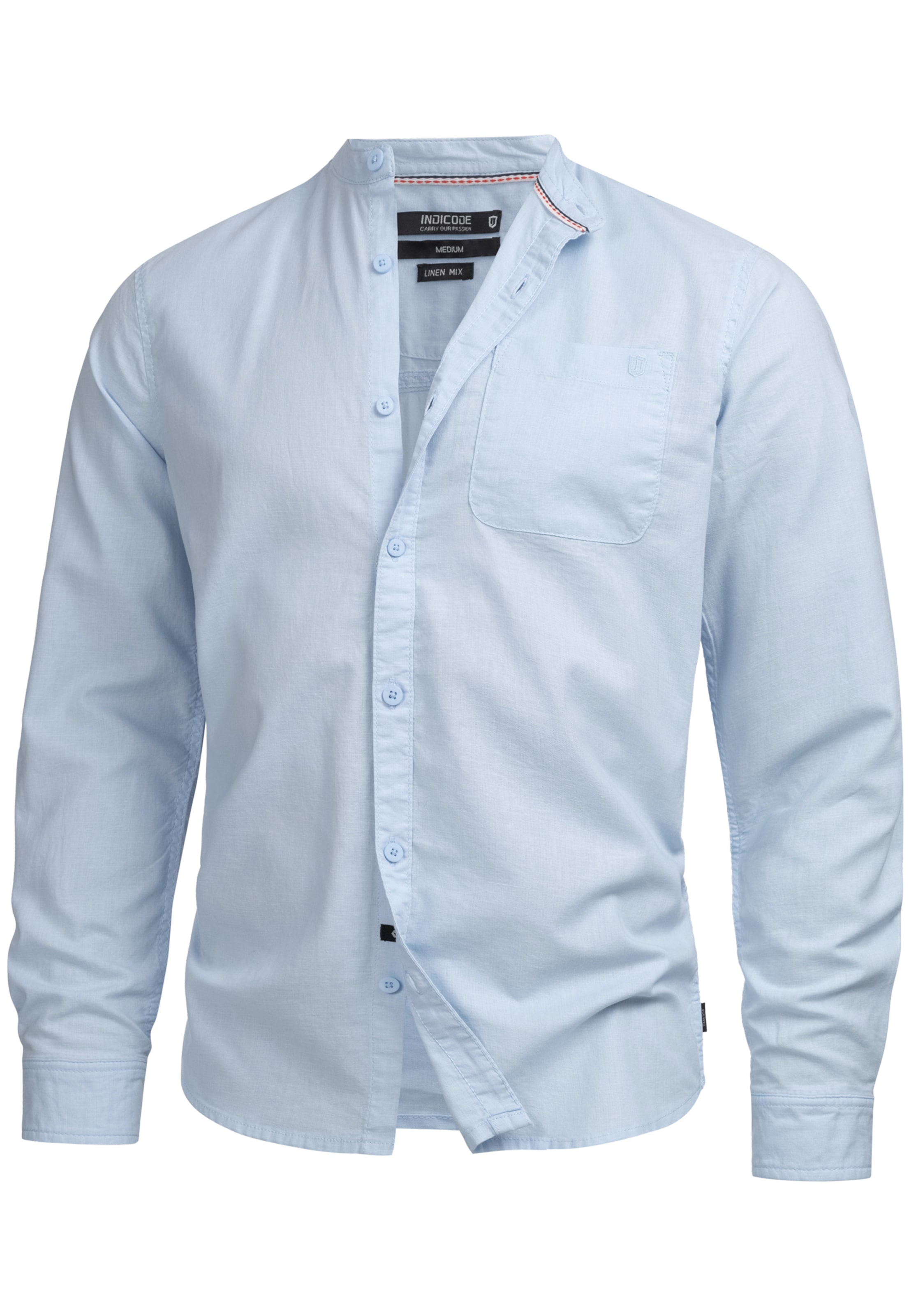 INDICODE JEANS Overhemd 'INRaffi' in Blauw: voorkant