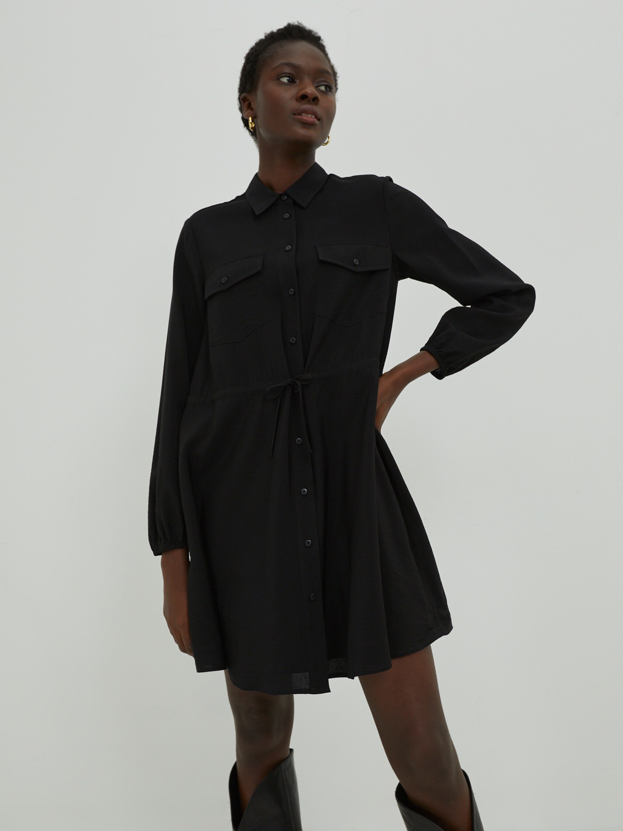 EDITED Productos Vestido camisero 'Faye' negro