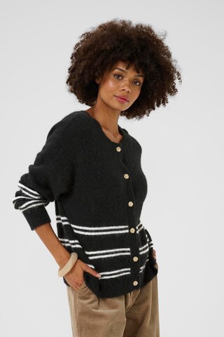 CULTURE Gebreid vest 'Bernie Cacheia' in Zwart: voorkant