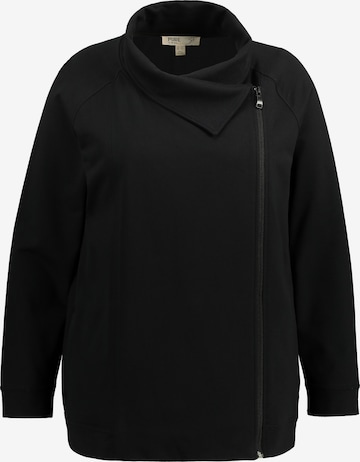 Ulla Popken Sweatjacke '799073' (GOTS) in Schwarz: predná strana