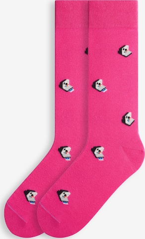 Von Jungfeld Socken 'RETRO ICONS' in Pink: Vorderseite