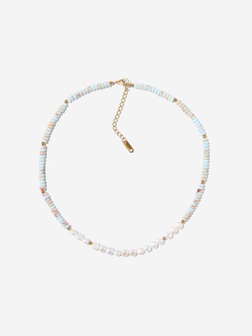 ØYRE Łańcuszek 'Pastel Bead and Round Pearl' w kolorze niebieski
