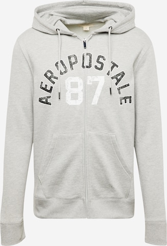 Veste de survêtement AÉROPOSTALE en gris : devant