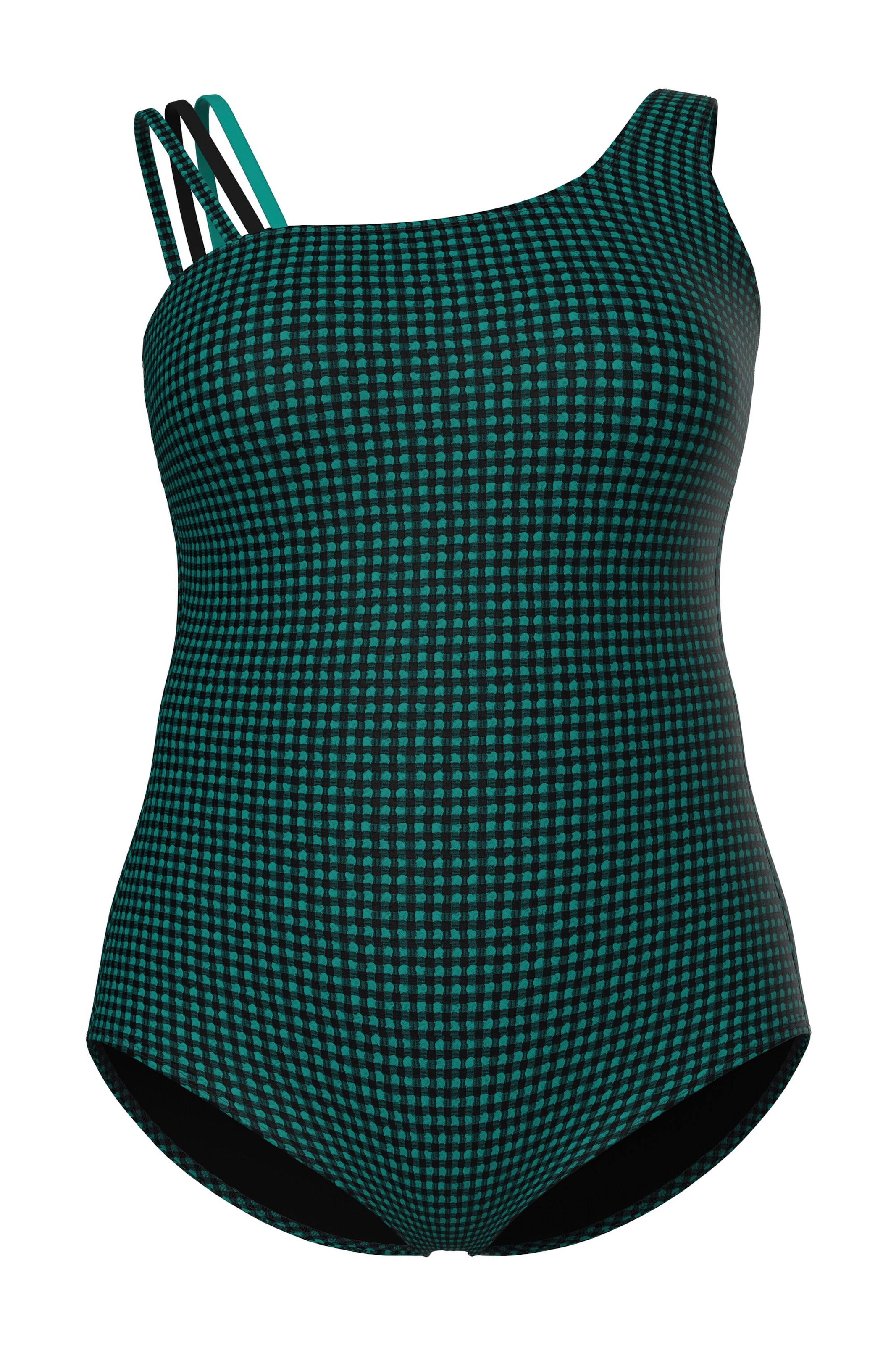 Ulla Popken Badeanzug in Schwarz: Vorderseite