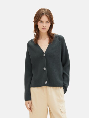 TOM TAILOR DENIM Knit Cardigan in Green: front