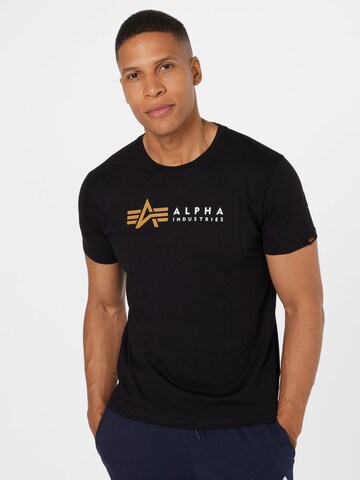 ALPHA INDUSTRIES - Camisa em preto: frente