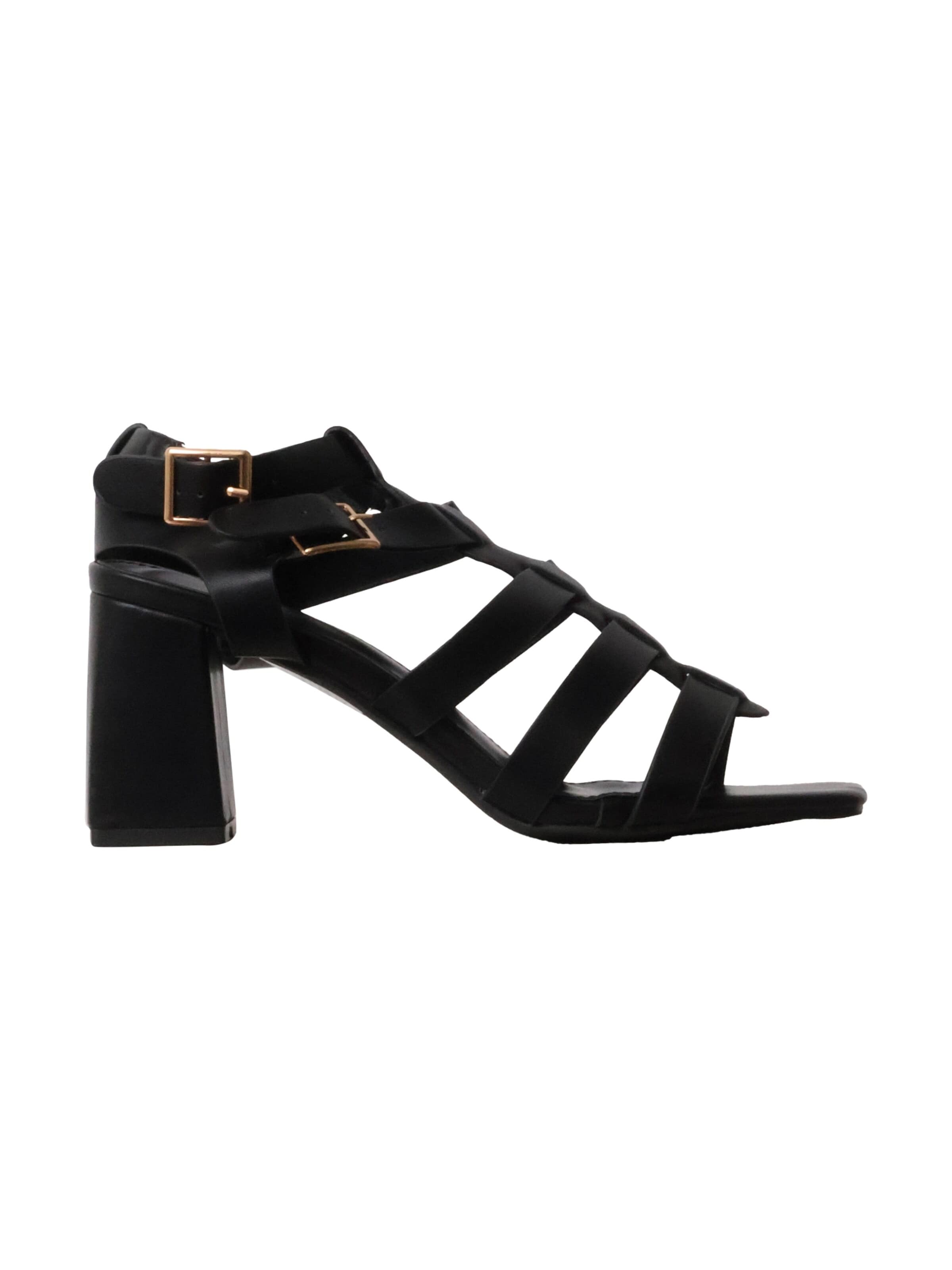 Sandalo 'Bellucci-Sandalen mit Absatz' di Super Mode in nero