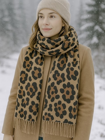 COLLEZIONE ALESSANDRO Scarf 'Leopard' in Brown: front