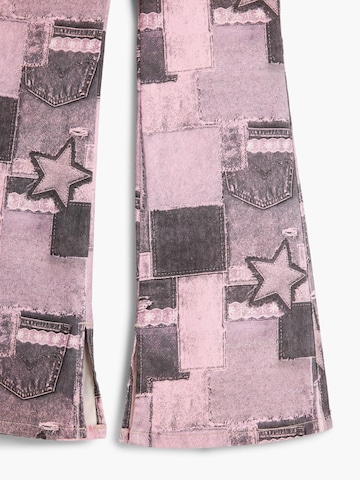 Desigual Flared Broek in Roze
