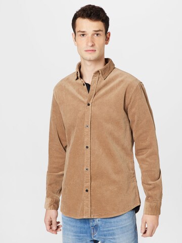 Coupe regular Chemise 'LEIF' anerkjendt en beige : devant