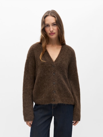 OBJECT Knit Cardigan 'OBJHARRY' in Brown: front