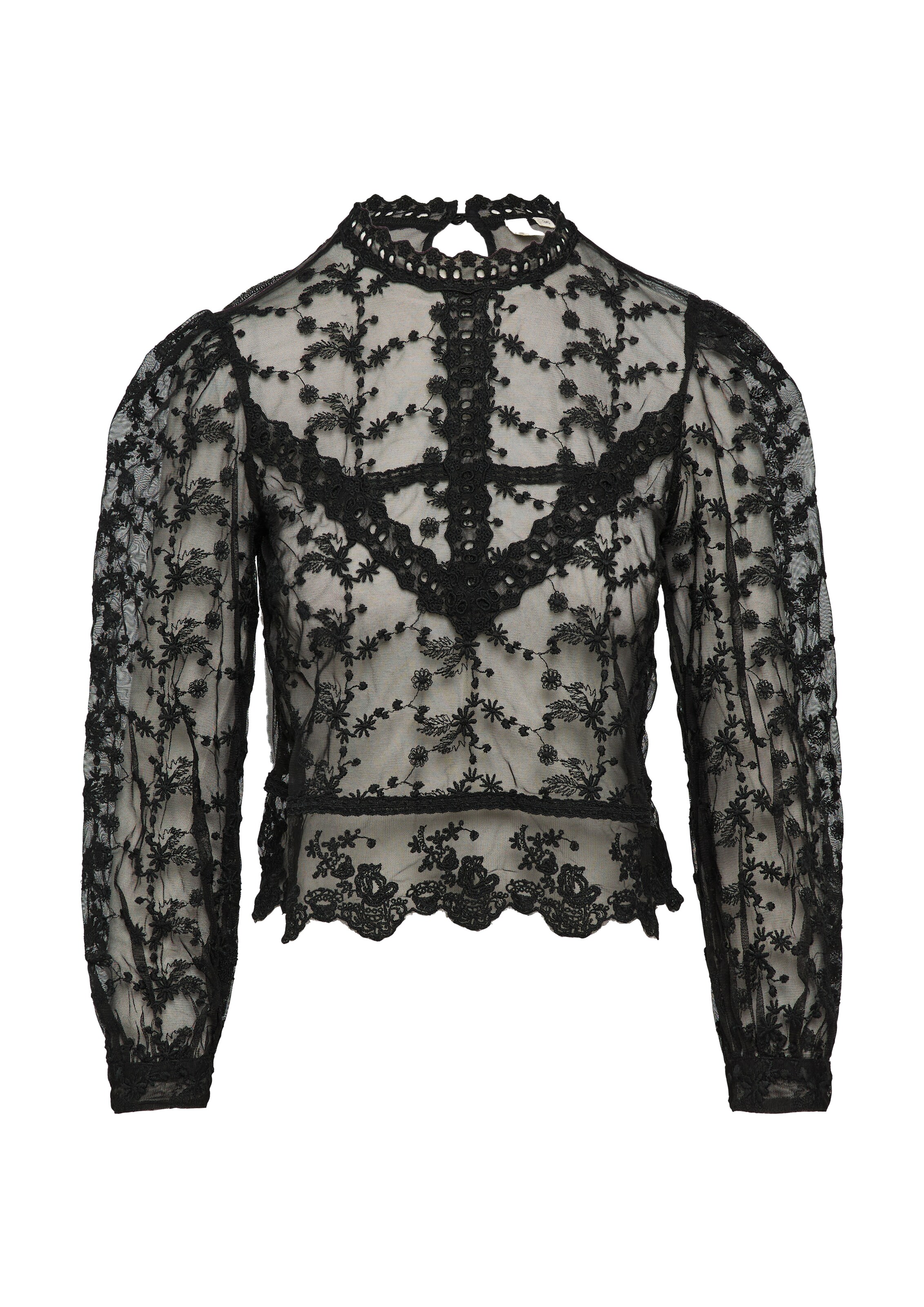 QS Blouse in Zwart: voorkant