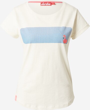 Derbe T-Shirt 'Flamingo' in Weiß: predná strana