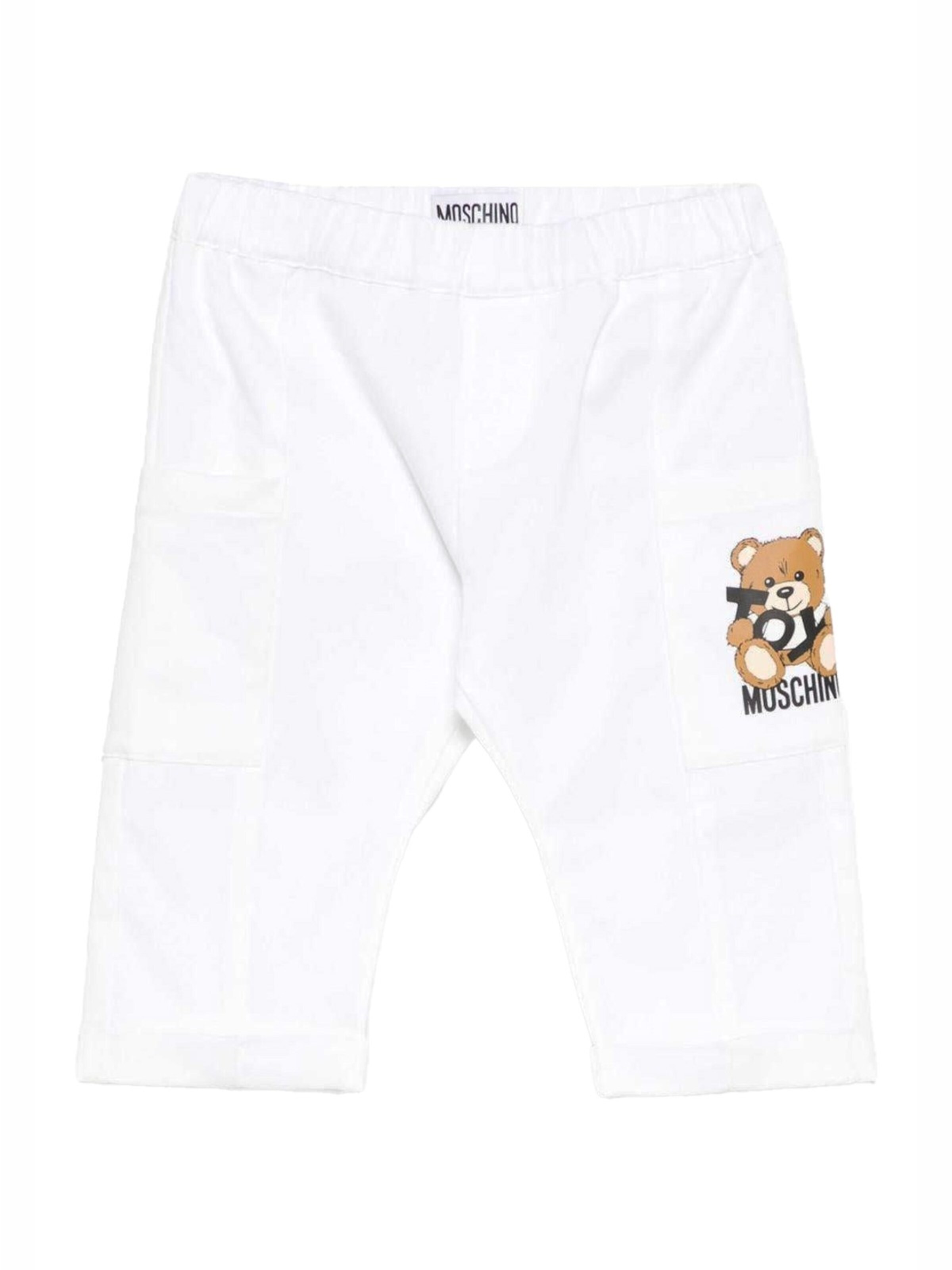 Regular Pantalon 'Pantalone bianco per neonato' MOSCHINO en blanc : devant