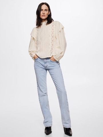 MANGO Blus 'CLOSED' i beige