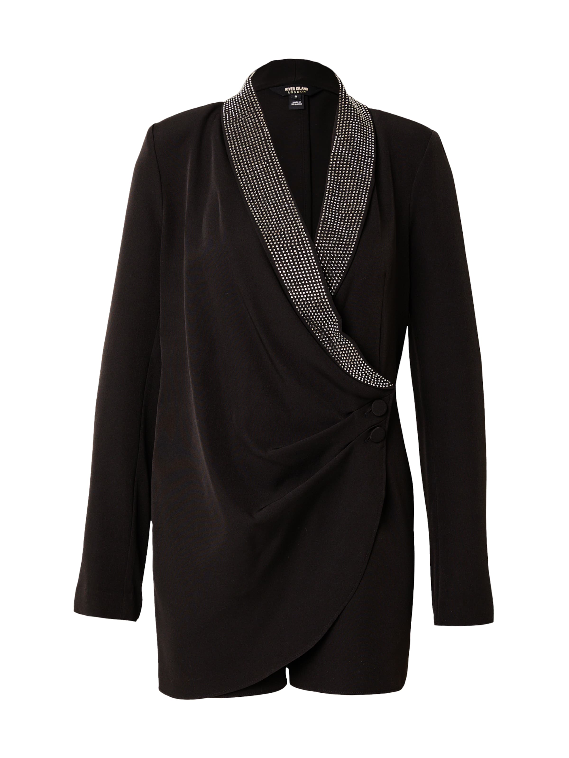 River Island Ολόσωμη φόρμα σε μαύρο: μπροστά