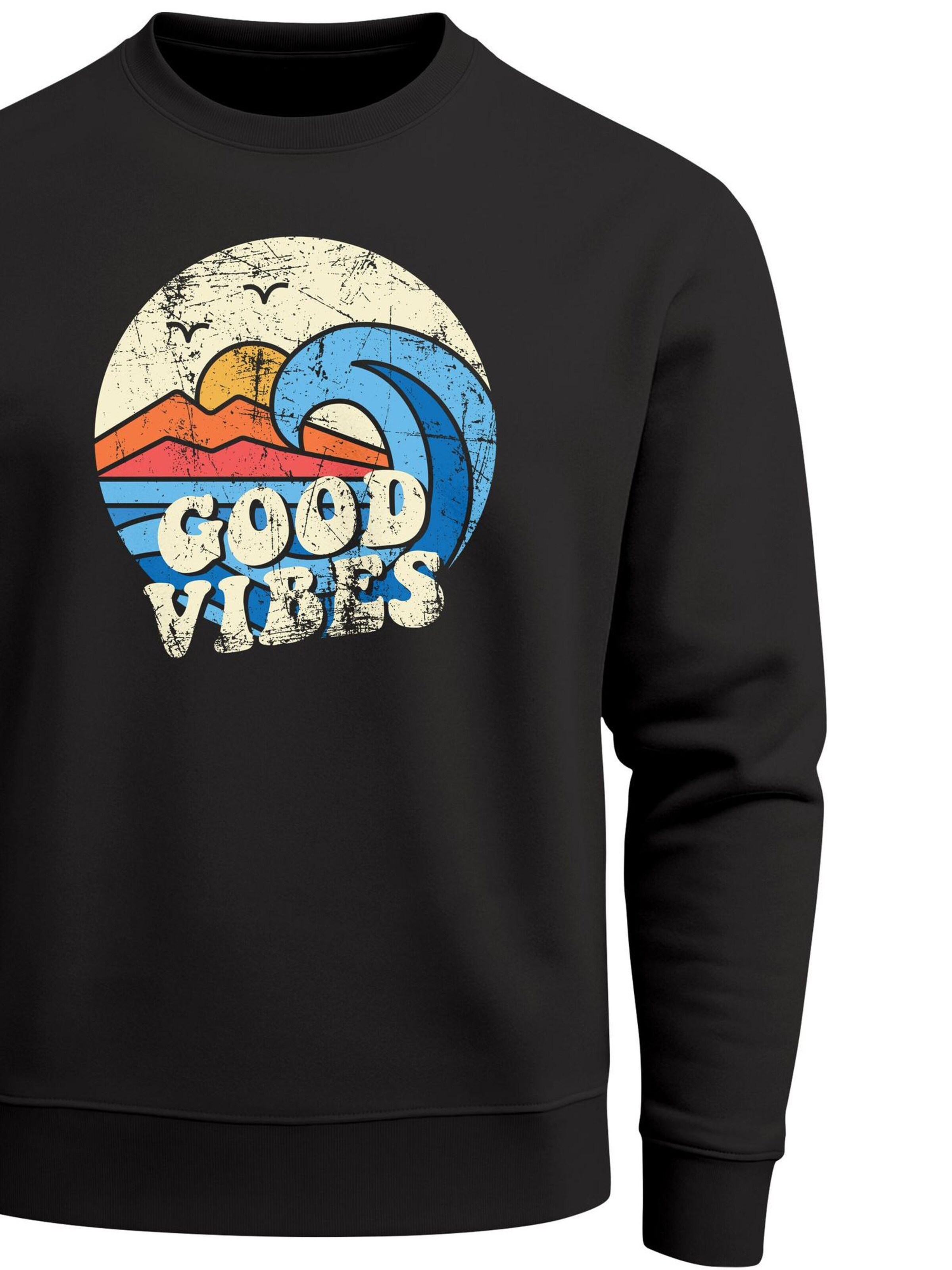 Neverless Sweatshirt 'Good Vibes'‌‌‌‌‌‌ in Schwarz