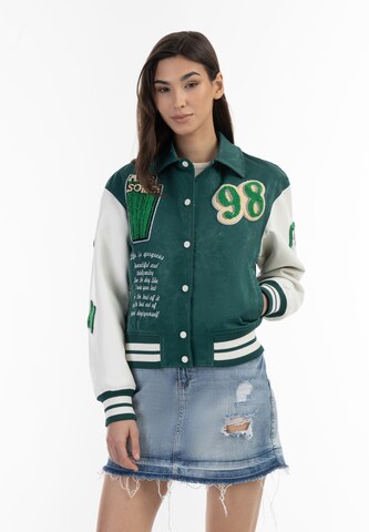 MYMO Between-Season Jacket in Green: front