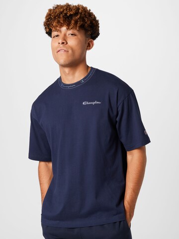 Champion Authentic Athletic Apparel T-Shirt in Blau: Vorderseite