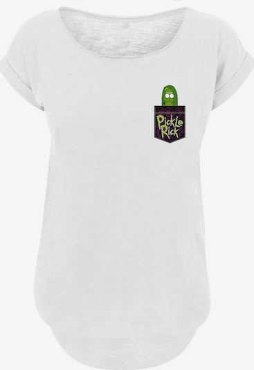 Maglietta 'Rick And Morty Pickle Rick Faux Pocket' F4NT4STIC di colore verde erba / lilla / nero / bianco sfumato, Visualizzazione prodotti