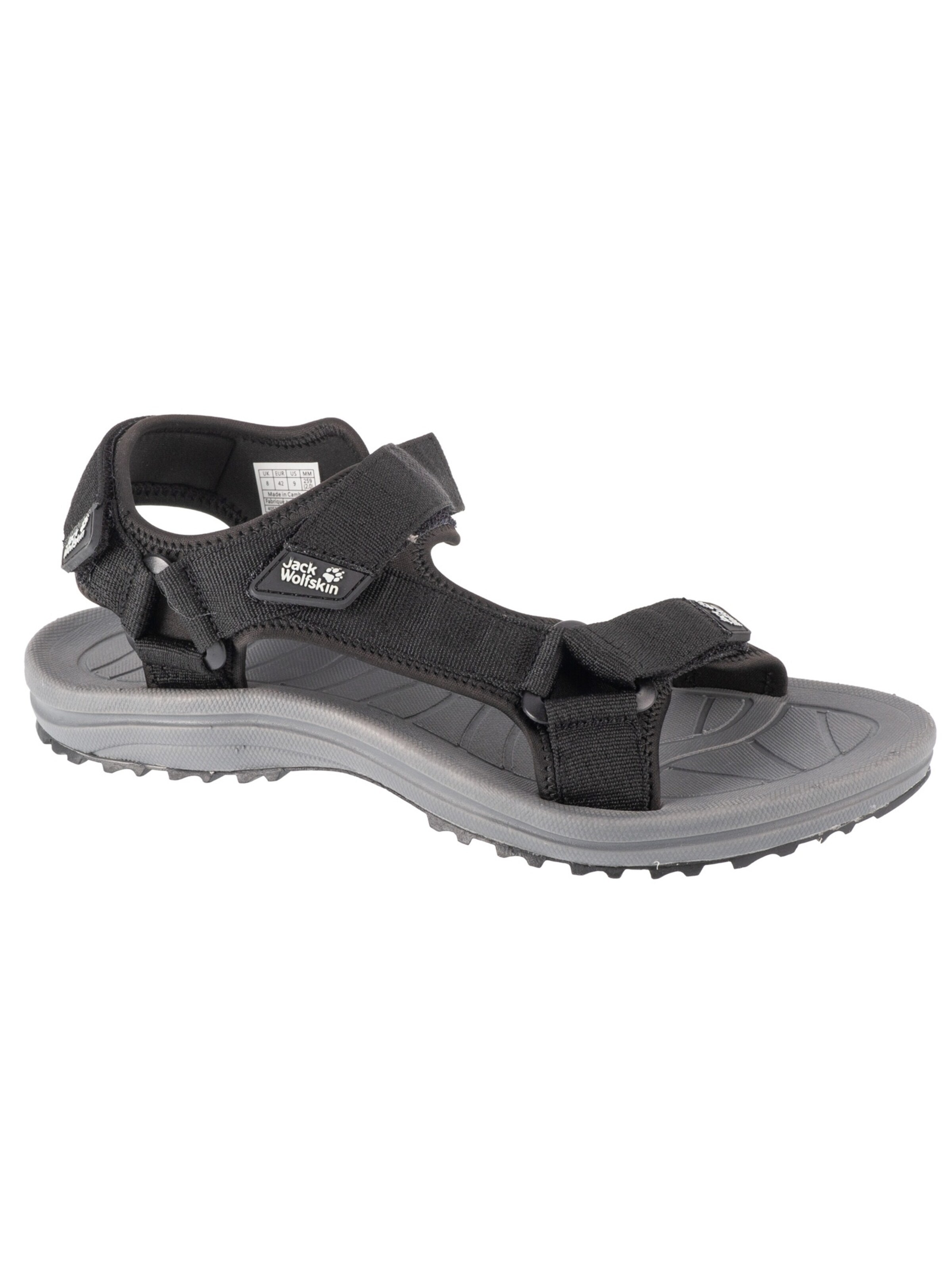 JACK WOLFSKIN Wandelsandalen 'Wave Breaker Sandal M' in Zwart: voorkant