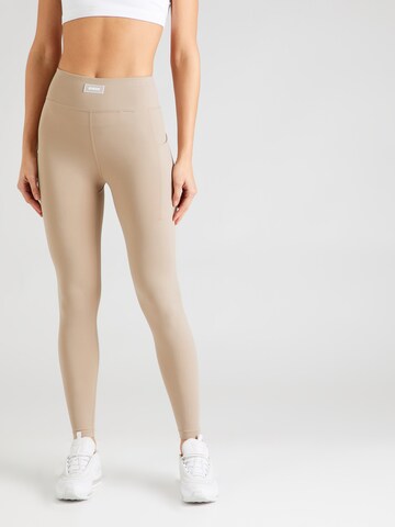 GUESS Skinny Workout Pants 'DEANA' in Brown: front