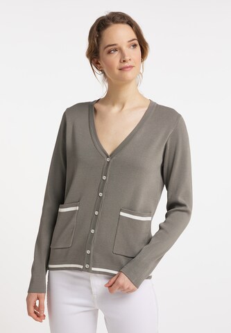 DreiMaster Maritim Knit Cardigan in Grey: front