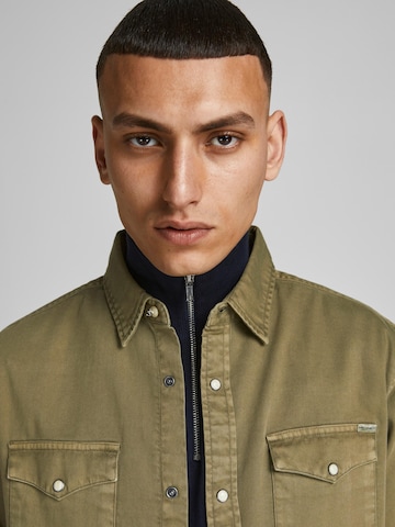 zaļš JACK & JONES Standarta piegriezums Krekls 'Sheridan'