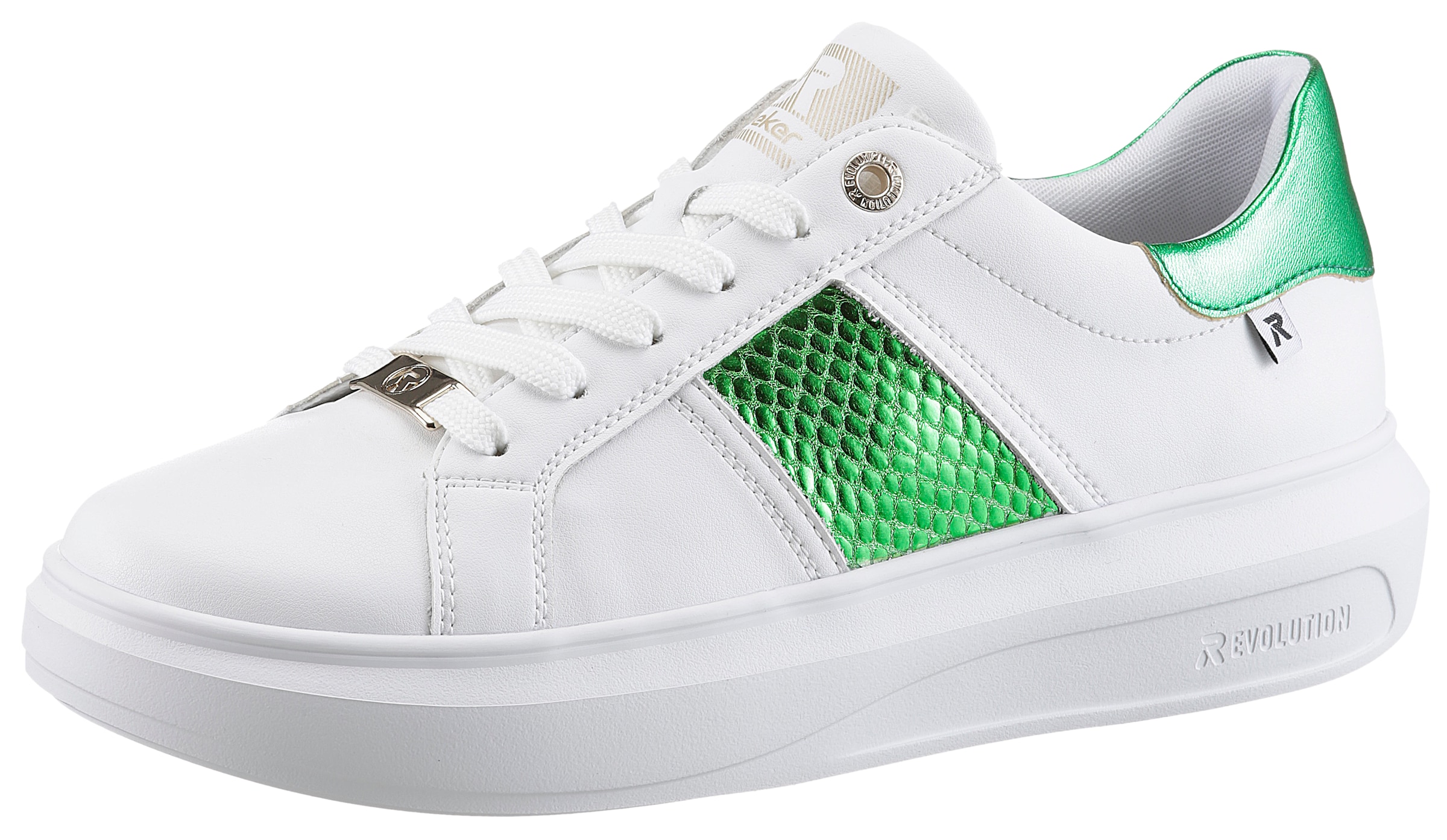 Baskets basses Rieker Sport en blanc : devant