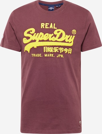 T-Shirt 'CHENILLE' Superdry en rouge : devant