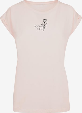 Merchcode T-Shirt 'Spring Vibes' in Pink: predná strana