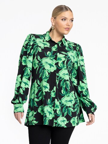 YOEK Blouse in Groen: voorkant