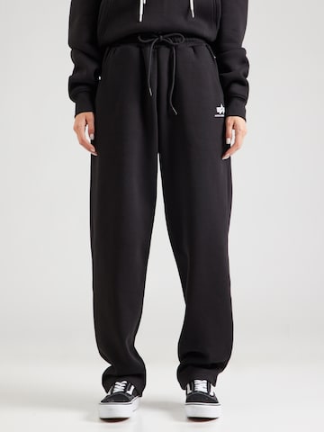 Wide Leg Pantalon ALPHA INDUSTRIES en noir : devant