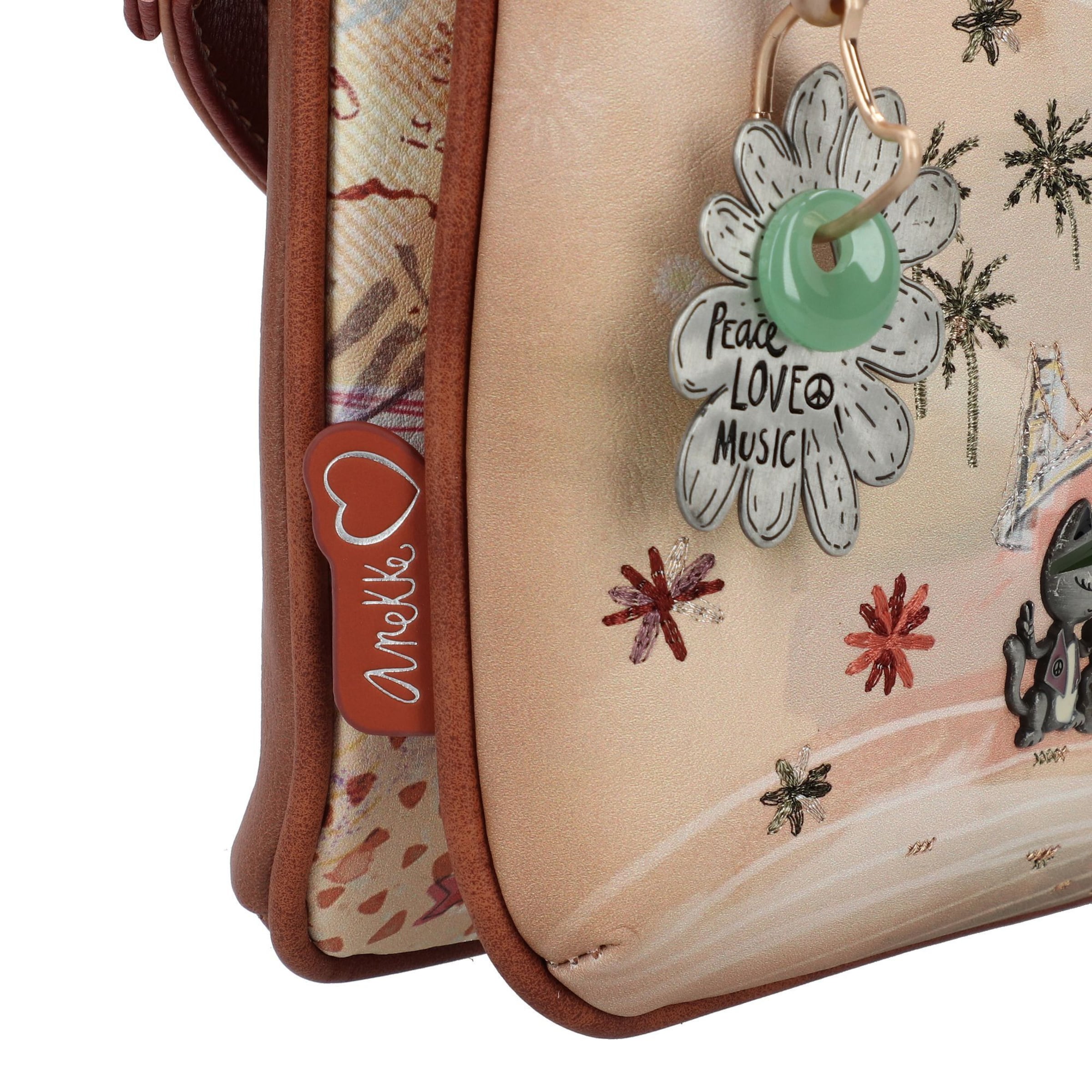 Anekke Umhängetasche 'Peace & Love' in Beige