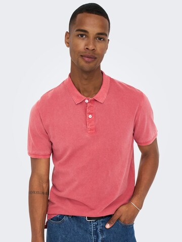 Only & Sons - Camisa 'Travis' em vermelho: frente