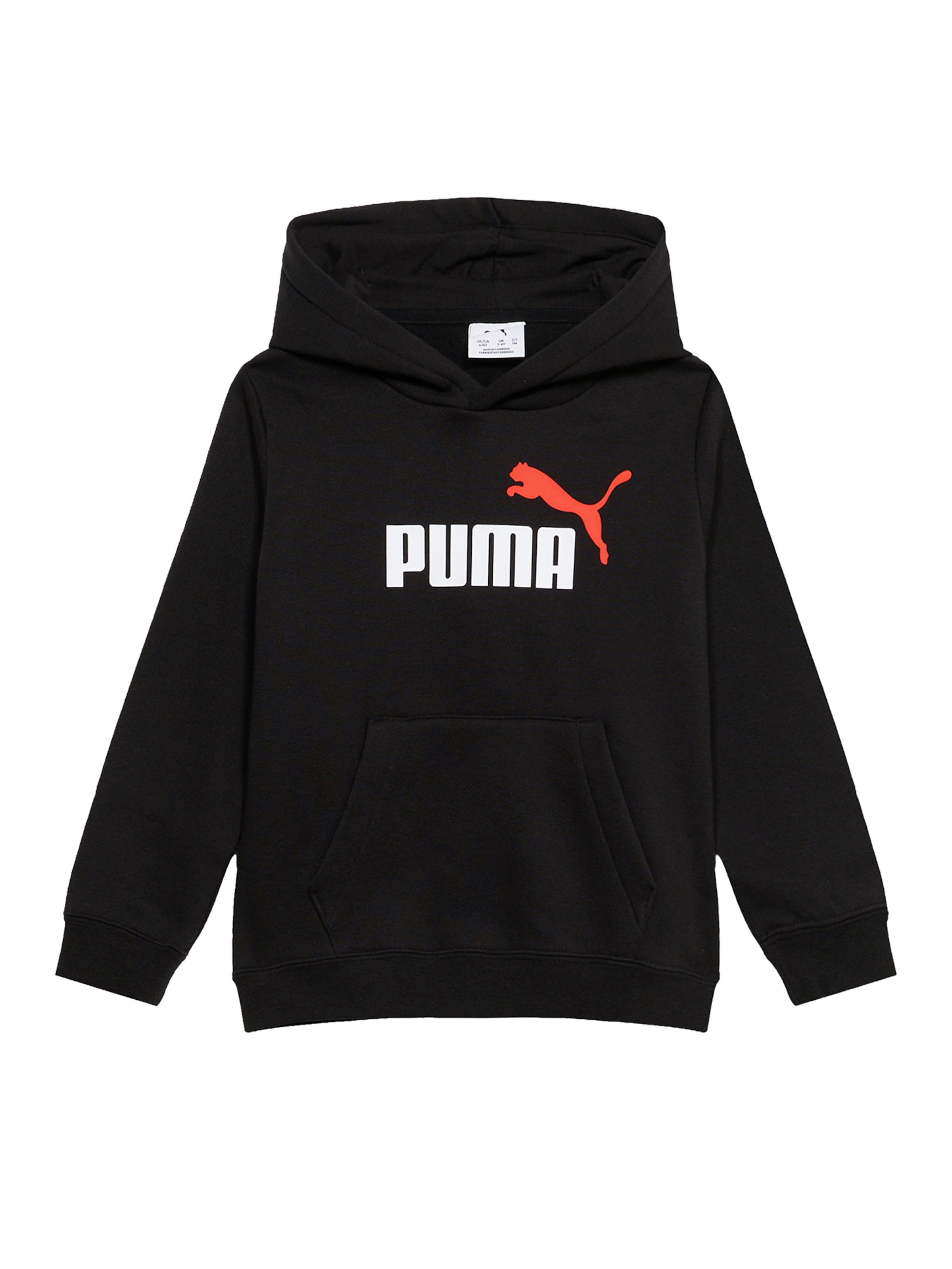 PUMA Μπλούζα φούτερ 'Ess 2 No.1' σε μαύρο: μπροστά