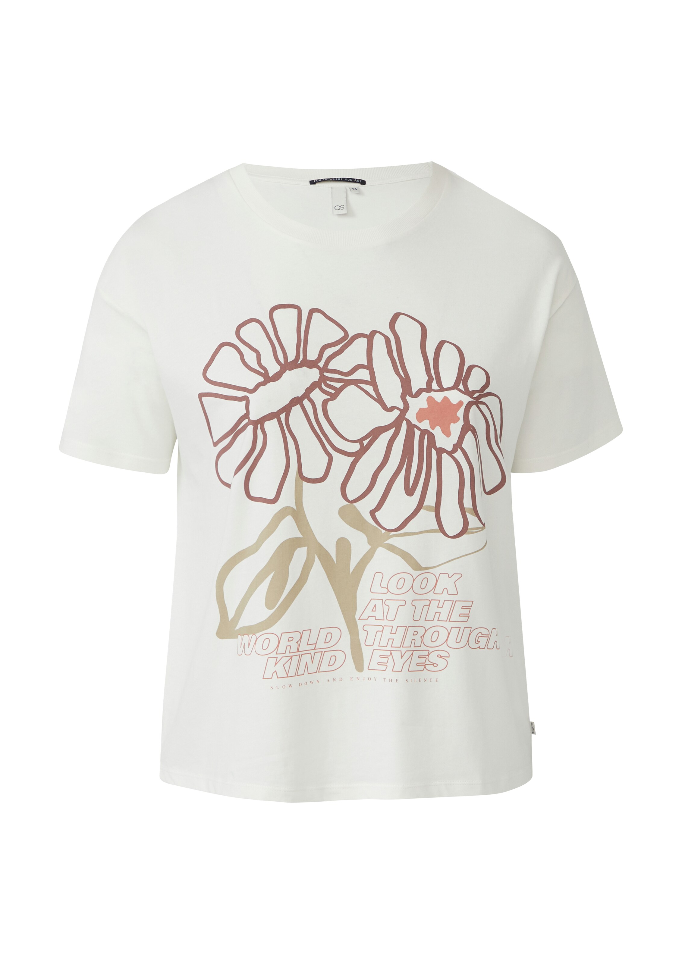 T-shirt QS en beige : devant
