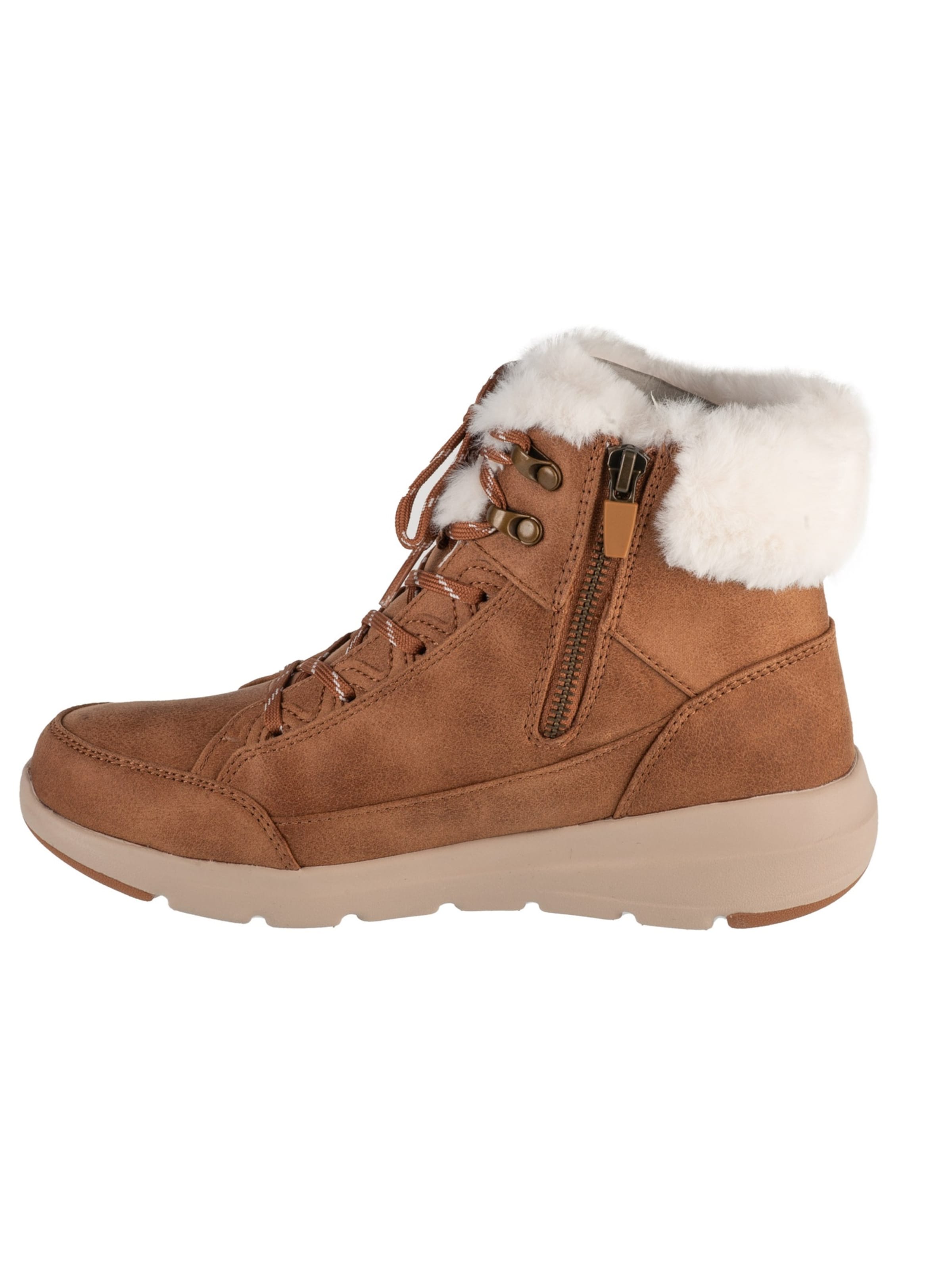 SKECHERS Lace-Up Boots 'Cozyly' in Brown: front