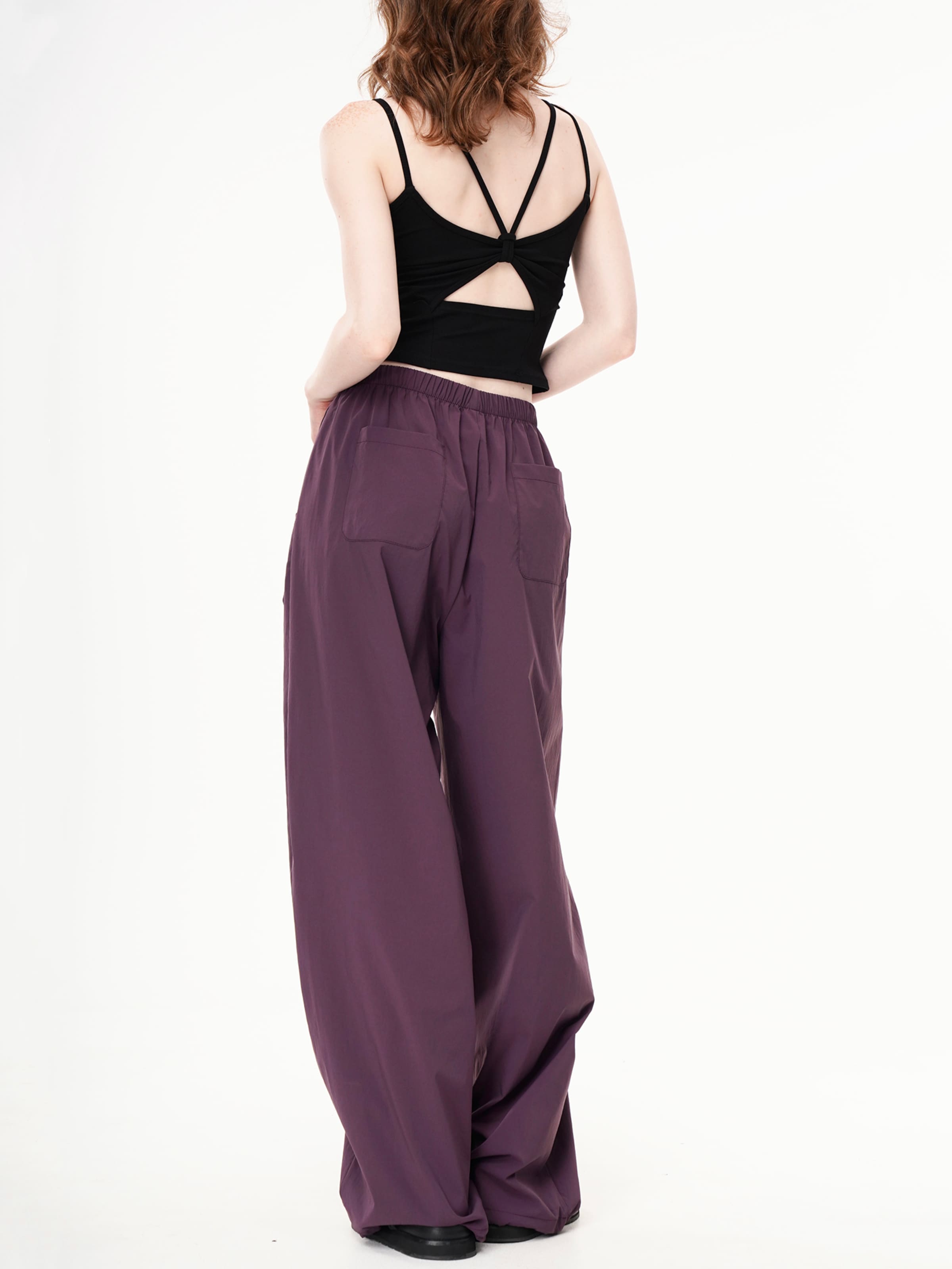 yoligex Regular Trousers 'YOLIGEX Lockere Jogpants Lila Elastischer Taillenbund' in Purple