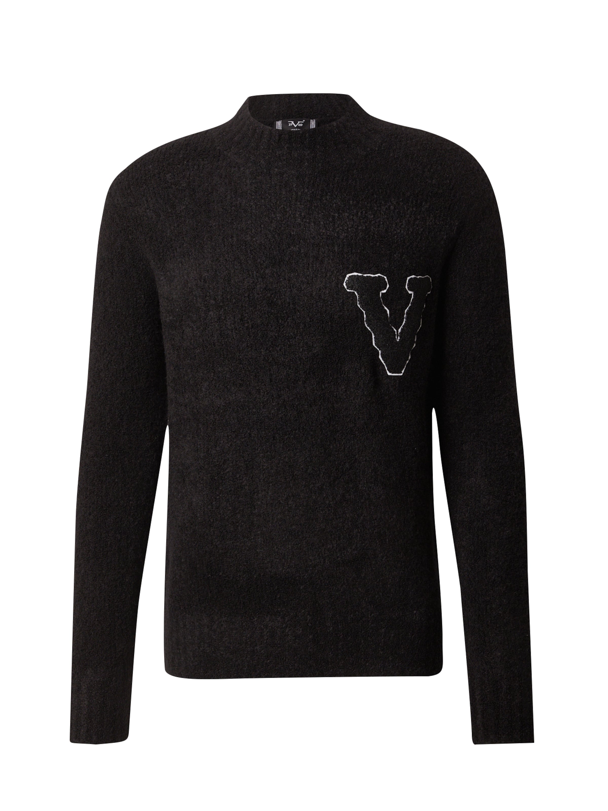 19V69 ITALIA Πουλόβερ 'Enrico' σε μαύρο: μπροστά