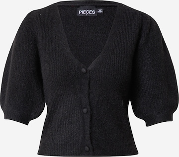 PIECES Knit Cardigan 'Jennifer' in Black: front