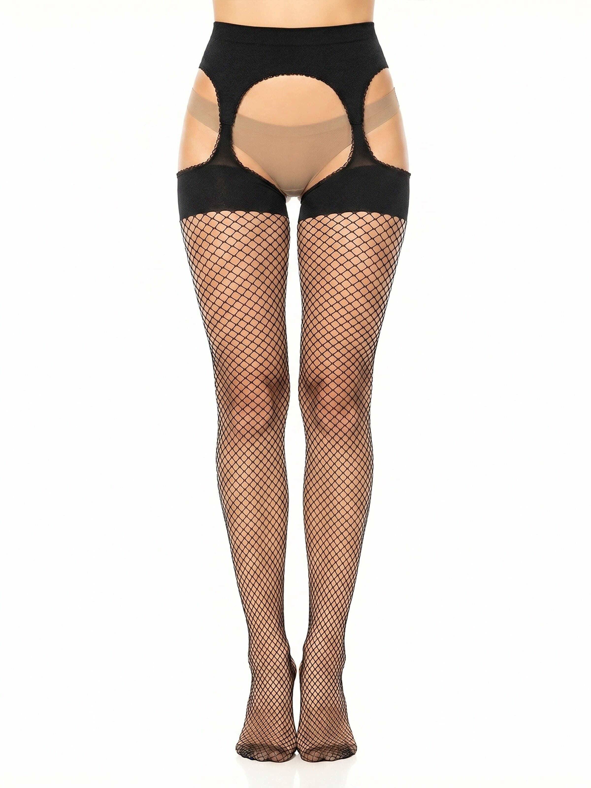 GLAMORY - Leotardos 'Mesh Ouvert Netzstrumpfhose' en negro: frente