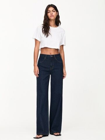 Pull&Bear Wide Leg Jeans in Blau