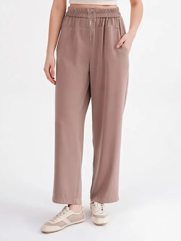 Wide leg Pantaloni di MixRay in marrone: frontale